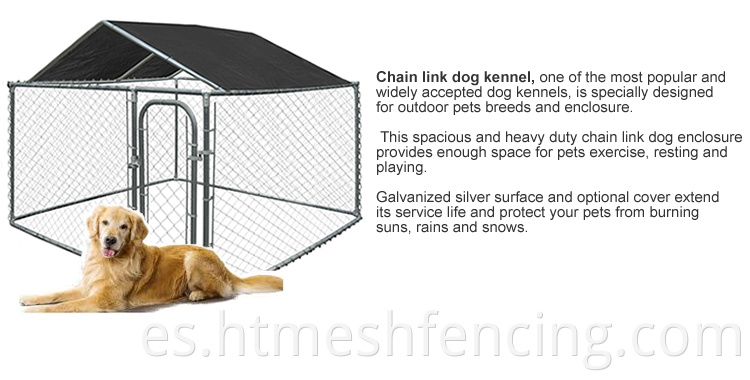 Perros de servicio pesado kennel cadena de metal al aire libre enlace jaula de perro